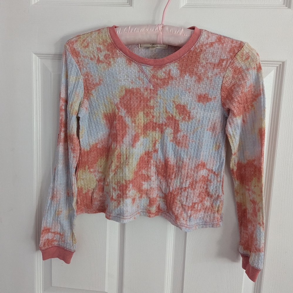 Girl's soft "No Comment" waffle long-sleeved shirt